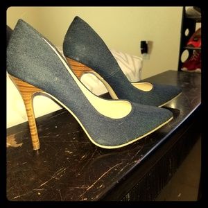 Denim texture high hills